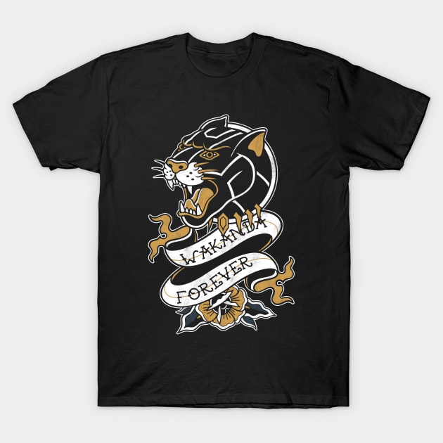 Wakanda Forever - Tattoo Design T-Shirt by Nemons